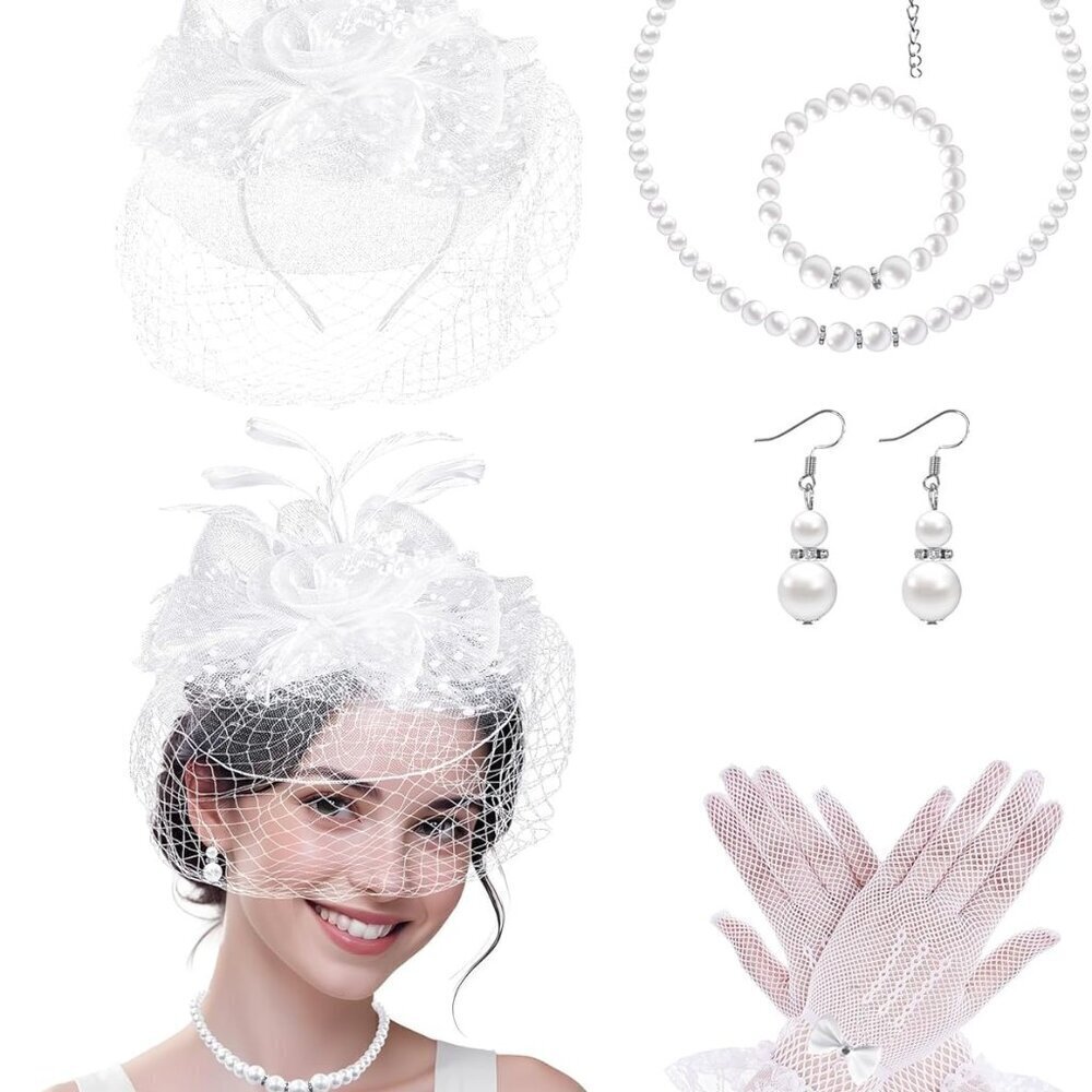 1920s Fascinator Hat for Women Tea Party Wedding Cocktail Vintage Accessory